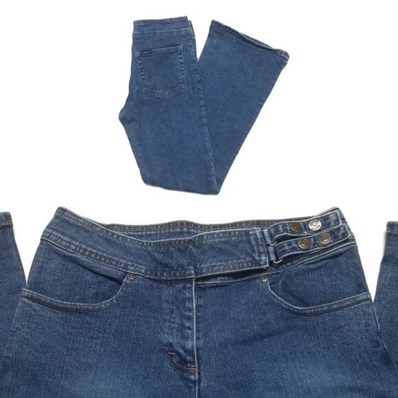 VINTAGE Riders Lee High Rise Flare Belted Jeans - Picture 1 of 11